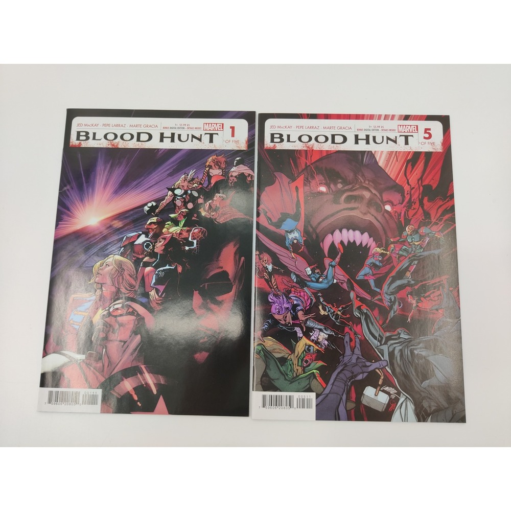 Marvel Blood Hunt 1 and 5 Comic Books Jed MacKay Pepe Larraz 2024